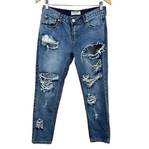 ONE TEASPOON Womens Awesome Baggies‎ Jeans 26 Blue Ripped Distressed Denim